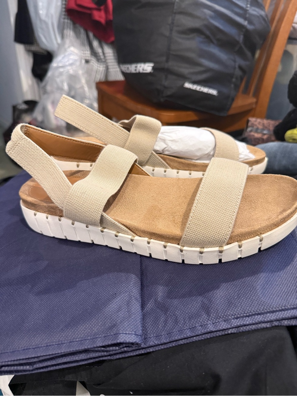 Style & Co Comfort Stretch Sandal in Beige — Women